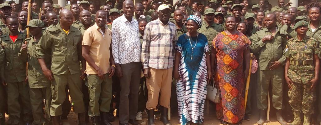 Official Opening of Cadreship Development Course on 19th January 2025 by Hon. Onek Hillary Obaloker - Minister for Disaster Preparedness and Refugees at Palabek SS. Present were Hon. Nancy Acora Odonga - Woman MP, Mr. Komakech William - RDC, Mr. Oguti Sebastian Oswin - Deputy RDC, Lamwo, and Hon Oyet Sisto Ocen - District Chairperson
